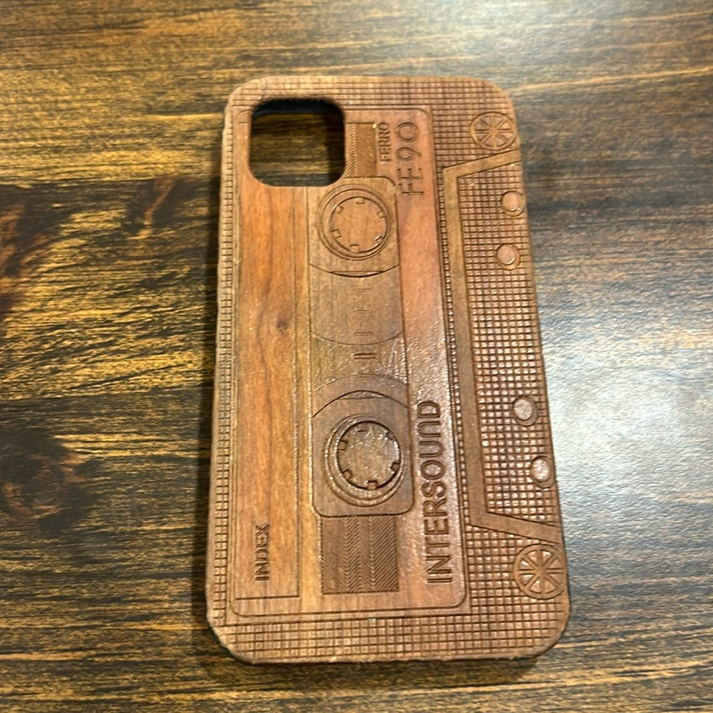 Wooden cassette tape iPhone 11 phone case